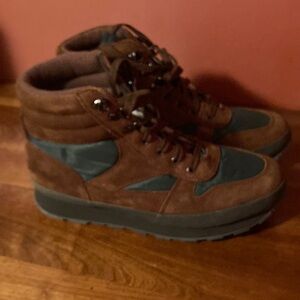Vintage LL Bean Leather Suede Hiking Boots Thinsulate